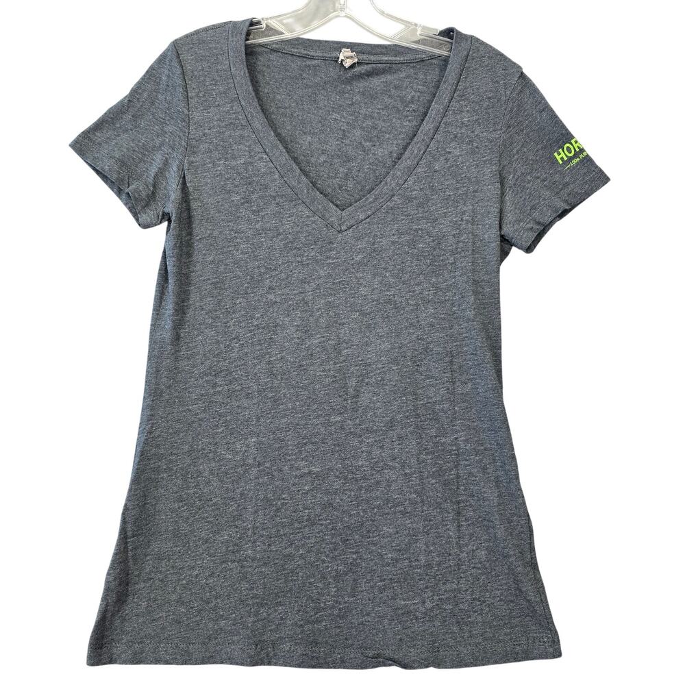 Hornitos Tequila Gray Heather Shirt Classic Tee V-Neck Short Sleeve Women Size L